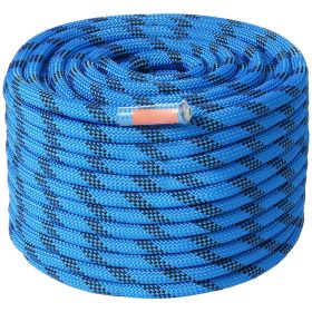12.7mm Static Climbing Rope, 38M(125ft) Outdoor Rock Climbing Rope 30KN Breaking Tension, Fiber Rope with Steel Snap Hooks for Escape, Rappelling