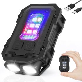 Mini Pocket Keychain Flashlight EDC Flashlight LED COB Portable Clip on Flashlight Waterproof Mini Powerful Flashlight with Magnet 8 Modes for Re