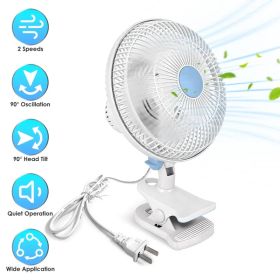 Portable Clip Fan With 2 Speeds, 90' Oscillating Quiet Cooling Fan, Desk Clip Hang 3 Ways For Office Bedroom Speeds Low Noise Small Fan, Wall Han (Option: Defaulttitle)